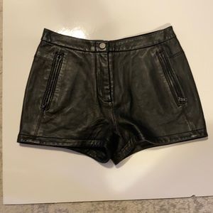 Leather shorts